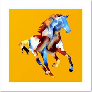 Colorful  Running Horse Art Posters and Art